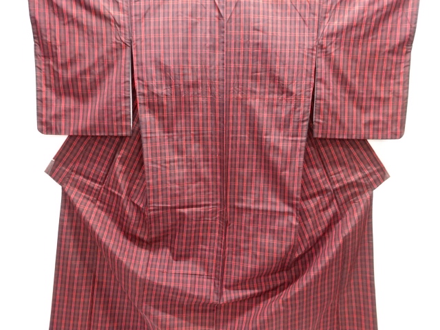 JAPANESE KIMONO / YONEZAWA TSUMUGI / WOVEN GRID